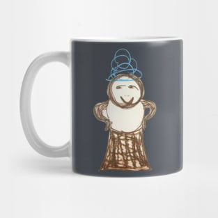quirky blue hair character Mug